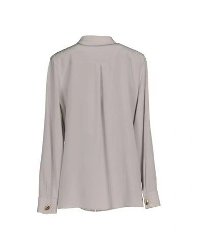 Shop Emporio Armani Silk Shirts & Blouses In Light Grey