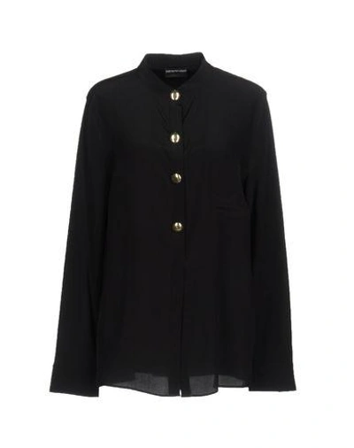 Emporio Armani Silk Shirts & Blouses In Black