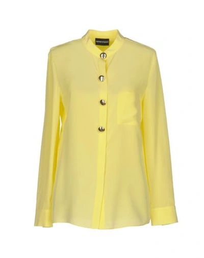 Emporio Armani Silk Shirts & Blouses In Yellow