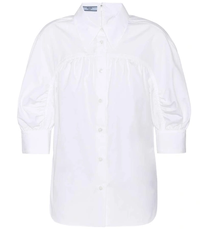 Shop Prada Cotton Blouse In White