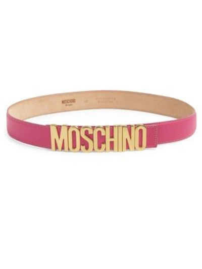 Moschino Logo Belt In Violet