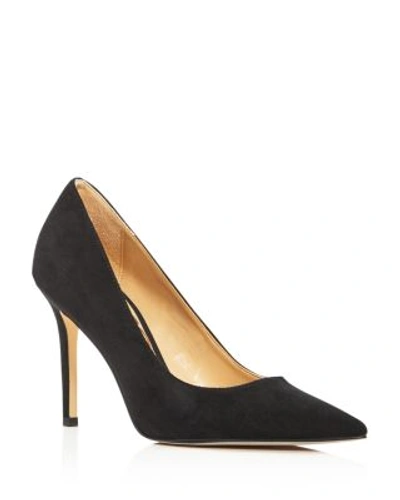 Shop Sam Edelman Hazel Suede Pointed Toe Pumps In Black