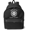 SAINT LAURENT City Leather-Trimmed Printed Canvas Backpack