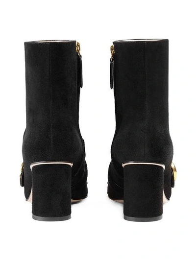 Shop Gucci Suede Ankle Boots In Black