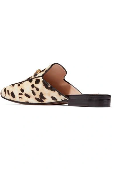 Shop Gucci Princetown Horsebit-detailed Leopard-print Calf Hair Slippers In Leopard Print