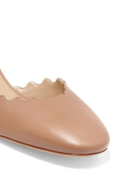 Shop Chloé Lauren Scalloped Leather Pumps