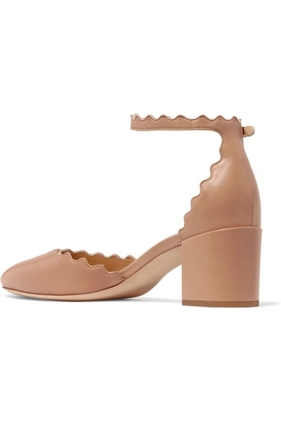 Shop Chloé Lauren Scalloped Leather Pumps