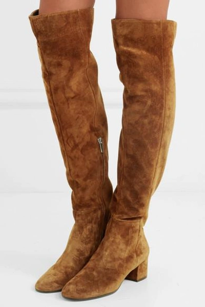 Shop Gianvito Rossi 45 Suede Over-the-knee Boots