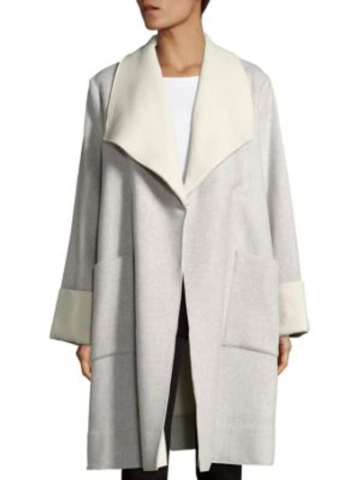 Adam Lippes Wool & Cashmere Long-sleeve Jacket In Light Grey
