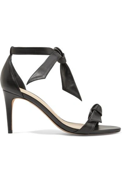 Shop Alexandre Birman Clarita Bow-embellished Leather Sandals In Black