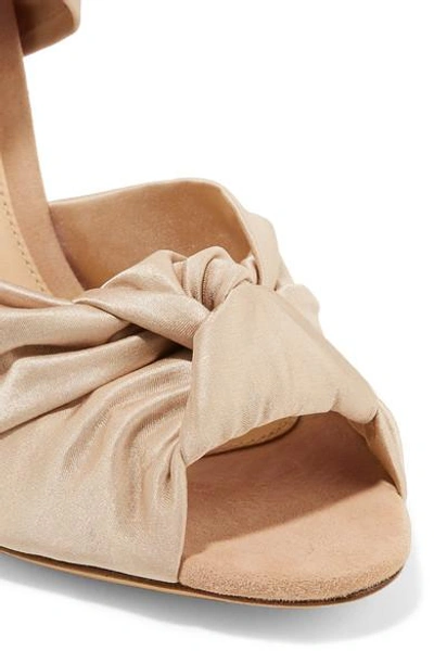 Shop Alexandre Birman Katherine Lace-up Silk-satin And Suede Sandals