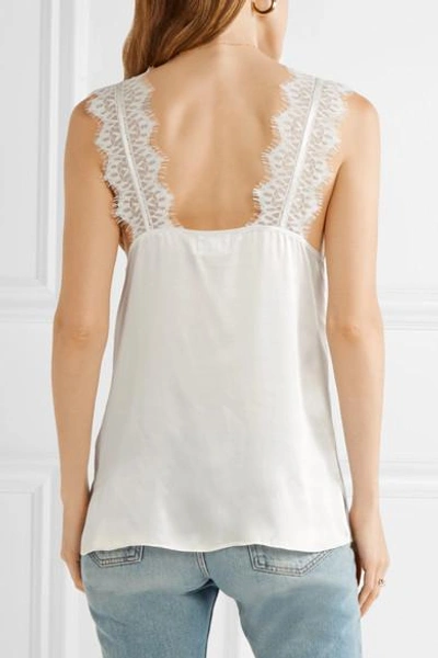 Shop Cami Nyc Chelsea Lace-trimmed Silk-charmeuse Camisole