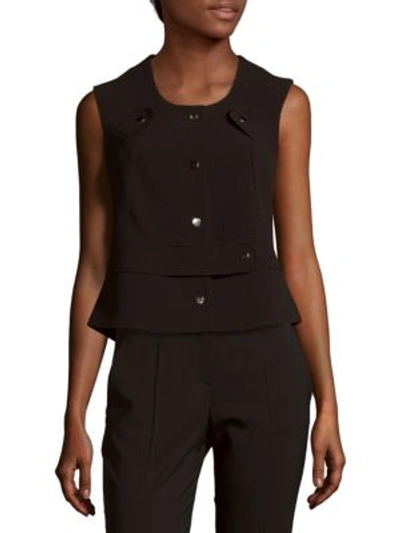 Carven Sleeveless Snap-front Jacket In Black