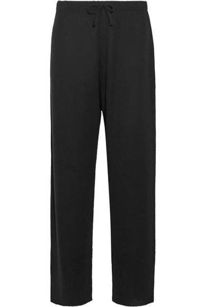 Shop The Row Pepita Cashmere And Silk-blend Pants In Black
