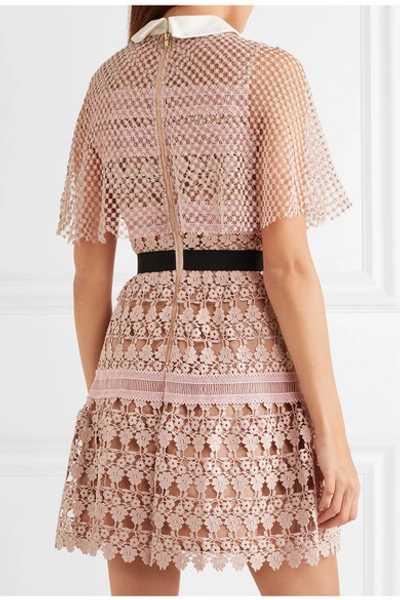 Shop Self-portrait Guipure Lace Mini Dress