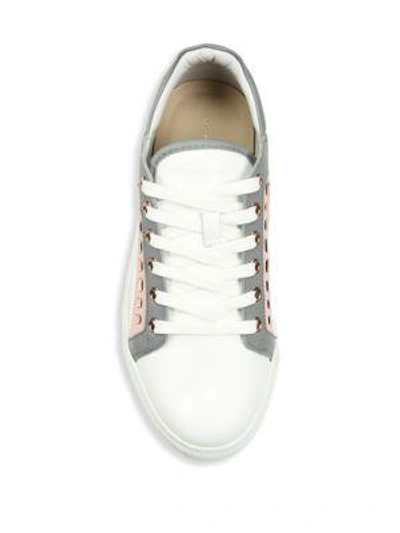 Shop Sophia Webster Riko Leather Low-top Sneakers In White