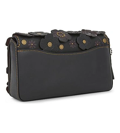 Shop Coach Dinky Leather Cross-body Bag In Black