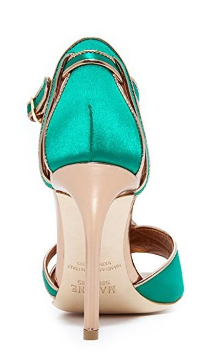 Shop Malone Souliers Eunice Sandals In Emerald/rose Gold