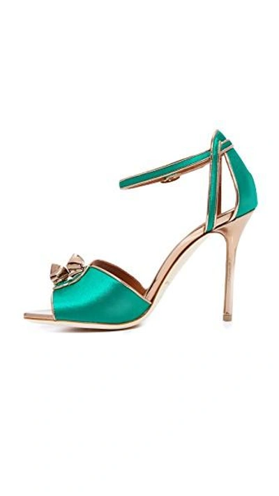 Shop Malone Souliers Eunice Sandals In Emerald/rose Gold