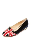 Charlotte Olympia Kitty Embroidered Velvet Slippers In Multi Color