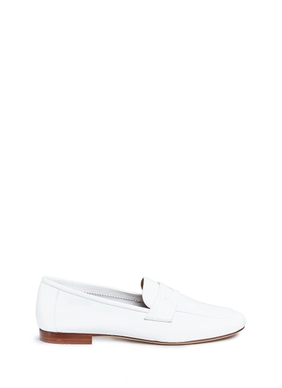 Shop Mansur Gavriel 'classic' Calfskin Leather Penny Loafers In White