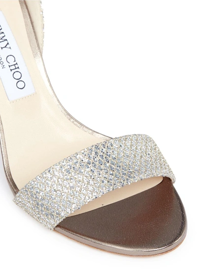 Shop Jimmy Choo 'edina 85' Sculpted Heel Glitter Sandals