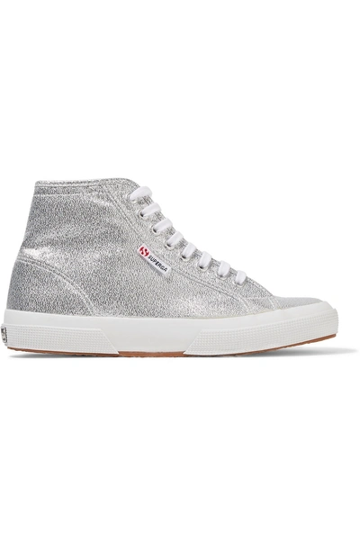 Superga Glittered Canvas High-top Sneakers