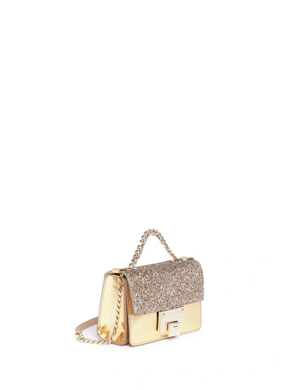 Shop Jimmy Choo 'rebel Soft Mini' Glitter Flap Mirror Leather Crossbody Bag