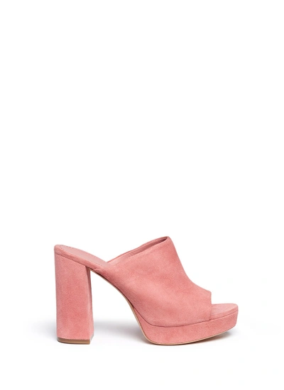 Shop Mansur Gavriel Suede Platform Mule Sandals