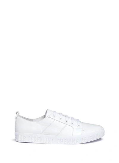 Opening Ceremony La Cienega Leather Low Top Sneakers In White