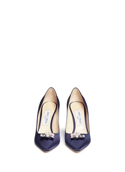 Shop Jimmy Choo 'alexa 85' Swarovski Crystal Faux Pearl Satin Pumps