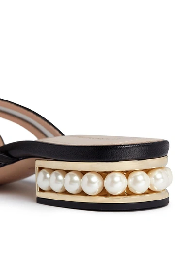Shop Nicholas Kirkwood 'casati' Faux Pearl Heel Leather Sandals