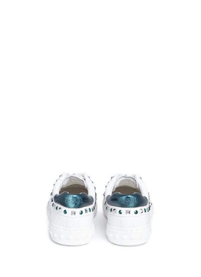 Shop Ash 'play' Strass Stud Leather Sneakers In White