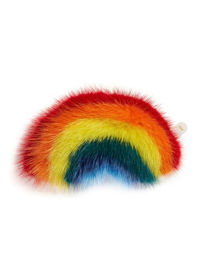 Shop Anya Hindmarch 'rainbow' Mink Fur Sticker In Multi-colour