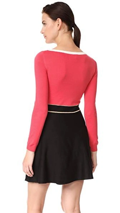 Shop Boutique Moschino Long Sleeve Dress In Pink/black