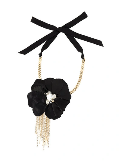 Lanvin Floral Applique Chain Necklace