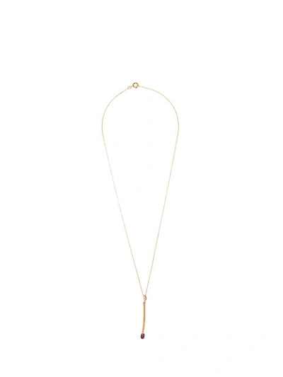 Aurelie Bidermann Match Stick Pendant Necklace In Metallic