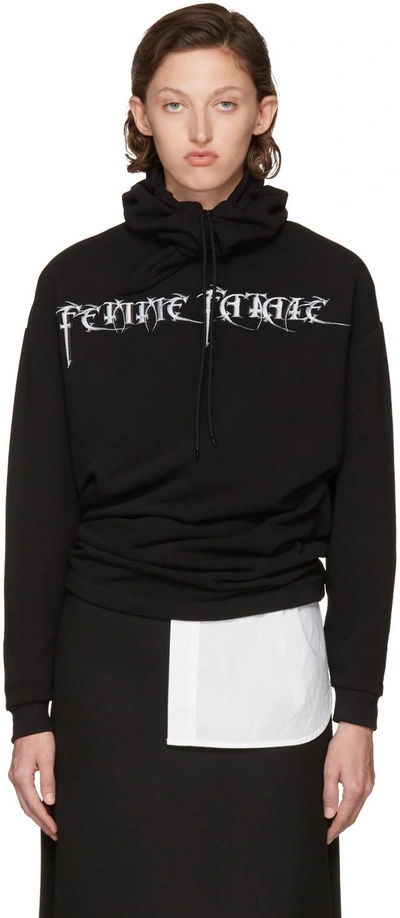 Balenciaga Femme Fatale Oversized Embroidered Stretch-jersey Hooded Top In  Black | ModeSens