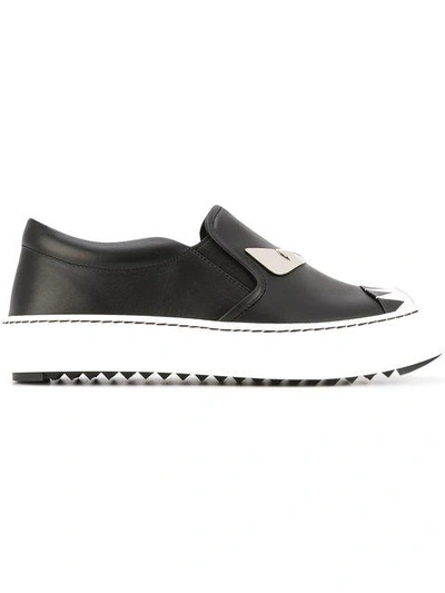 Shop Fendi Slip-on Sneakers - F05v8 Black/white Black