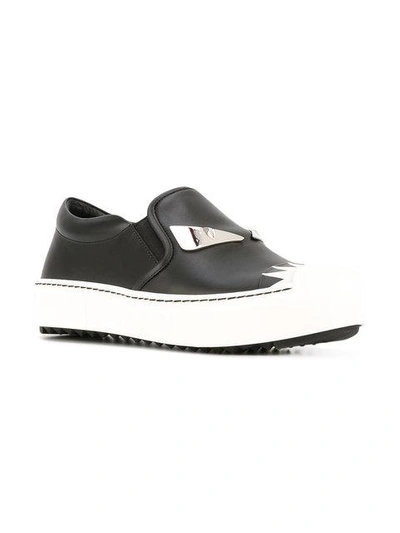 Shop Fendi Slip-on Sneakers - F05v8 Black/white Black