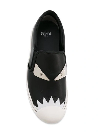 Shop Fendi Slip-on Sneakers - F05v8 Black/white Black
