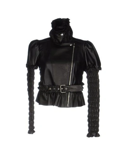 Alexander Mcqueen Belted Coats In Black