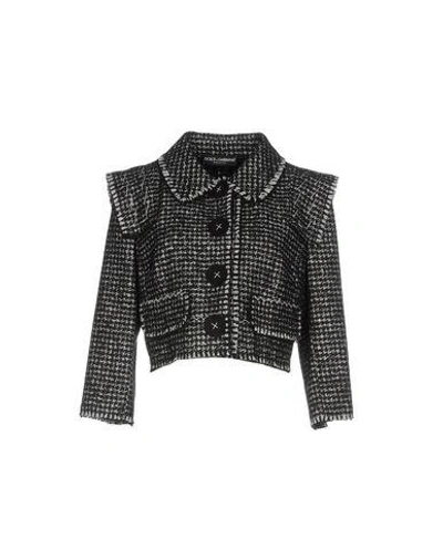 Shop Dolce & Gabbana Woman Blazer Black Size 8 Virgin Wool, Silk, Alpaca Wool, Mohair Wool, Polyamide