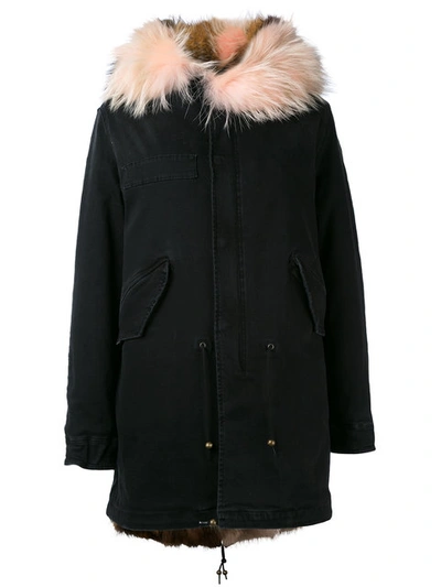 Mr & Mrs Italy Denim Mid Parka In Black