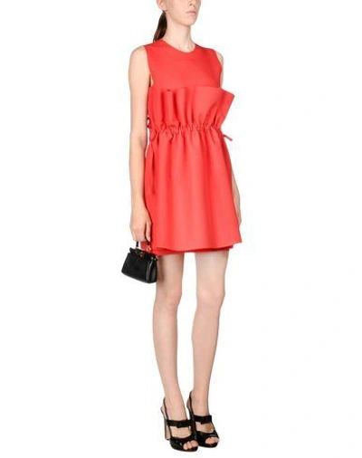 Shop Msgm Short Dress In Coral