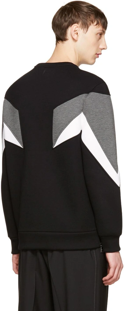 Shop Neil Barrett Tricolor Modernist Sweatshirt In 1422 Blk/sla/ofw