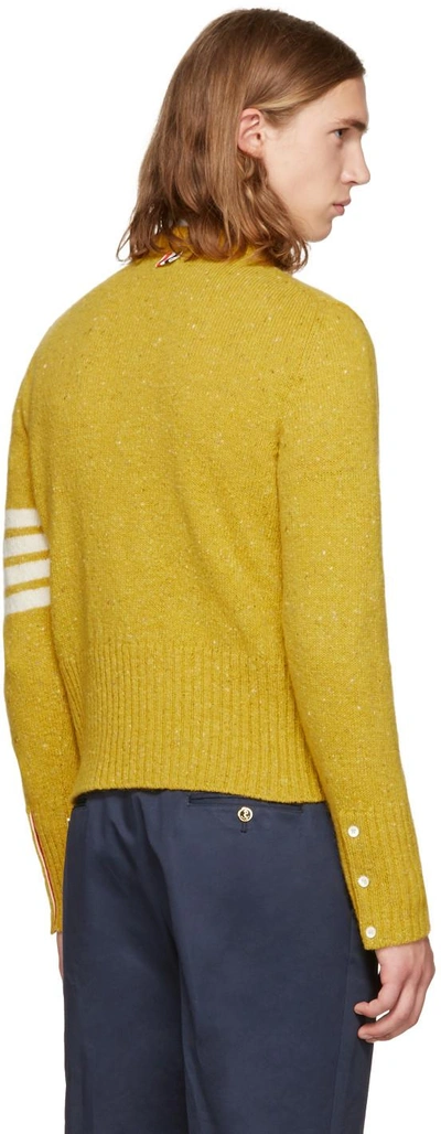 Shop Thom Browne Yellow Classic Mohair Crewneck Pullover