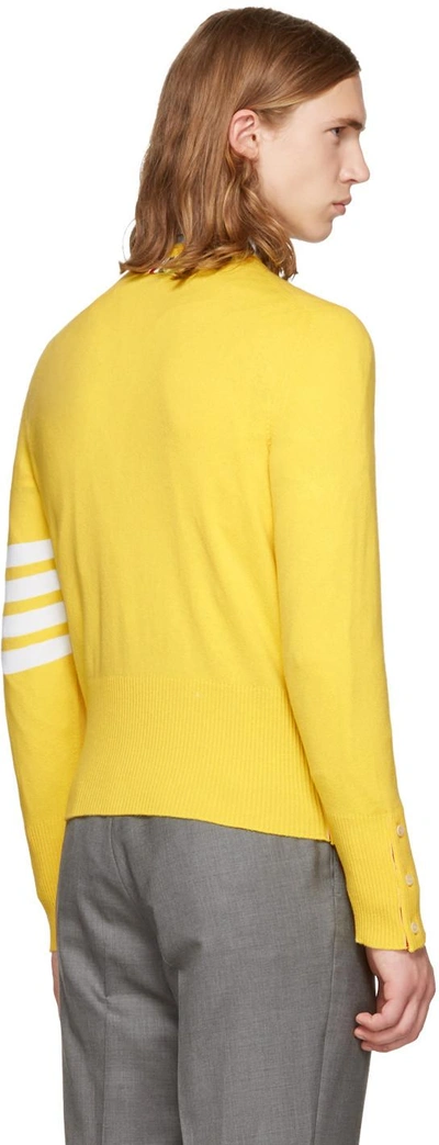 Shop Thom Browne Yellow Classic Crewneck Pullover