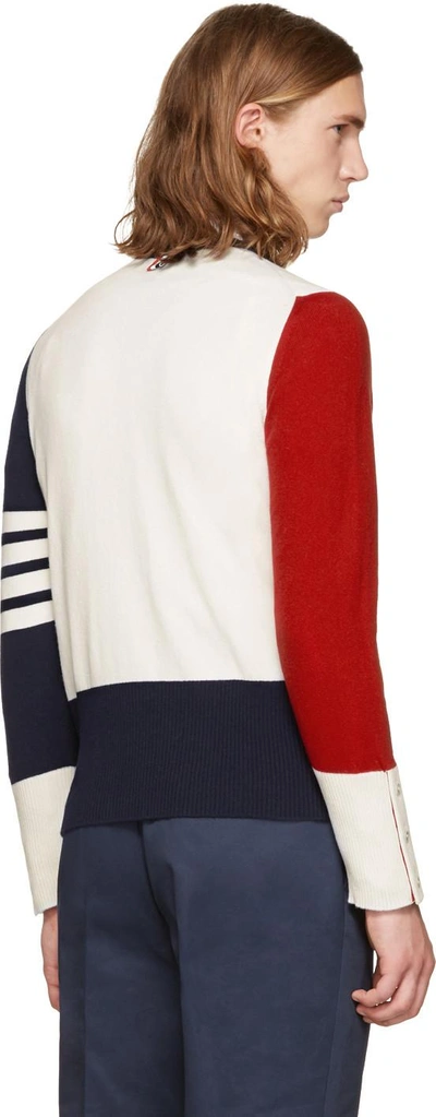 Shop Thom Browne Tricolor Classic Funmix Crewneck Pullover In Rwbwht 960