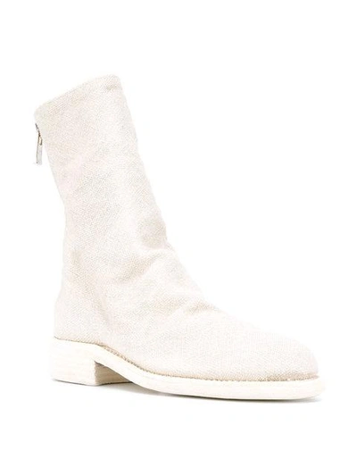 Shop Guidi Fitted Boots - White